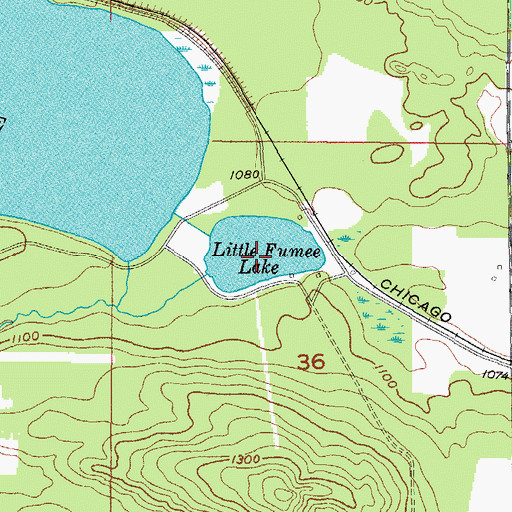 Topographic Map of Little Fumee Lake, MI