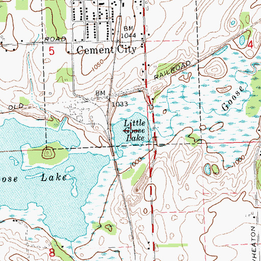 Topographic Map of Little Goose Lake, MI