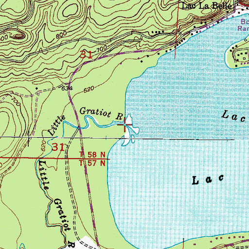 Topographic Map of Little Gratiot River, MI