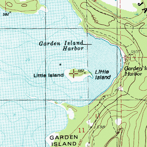 Topographic Map of Little Island, MI
