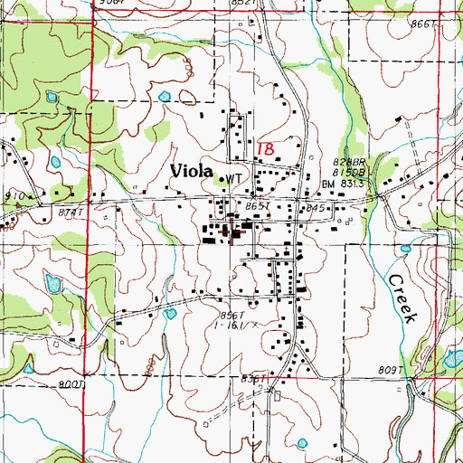 Topographic Map of Viola Elementary School, AR