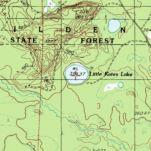Topographic Map of Little Kates Lake, MI