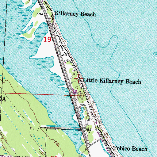 Topographic Map of Little Killarney Beach, MI