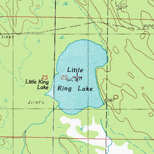 Topographic Map of Little King Lake, MI