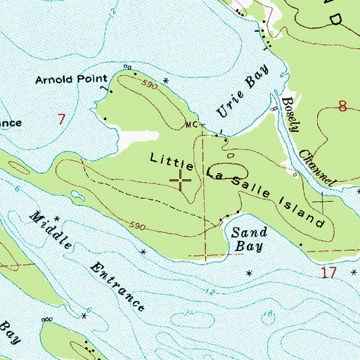 Topographic Map of Little La Salle Island, MI