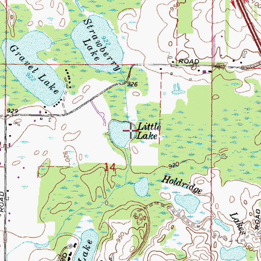 Topographic Map of Little Lake, MI