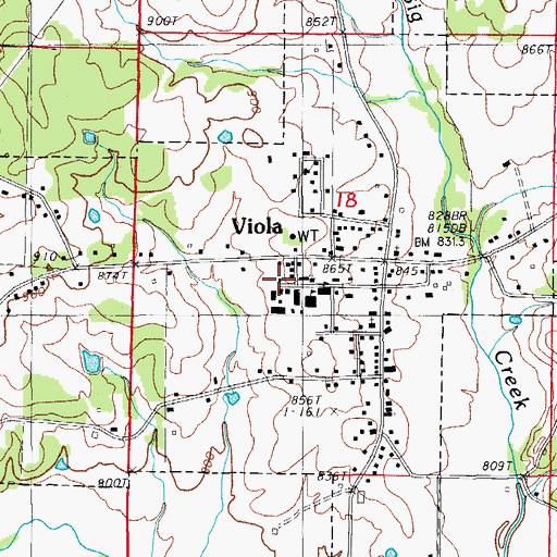 Topographic Map of Viola High School, AR