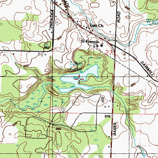 Topographic Map of Little Lake, MI