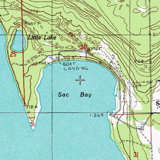 Topographic Map of Little Lake, MI