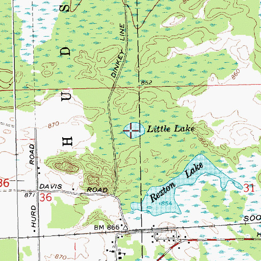 Topographic Map of Little Lake, MI
