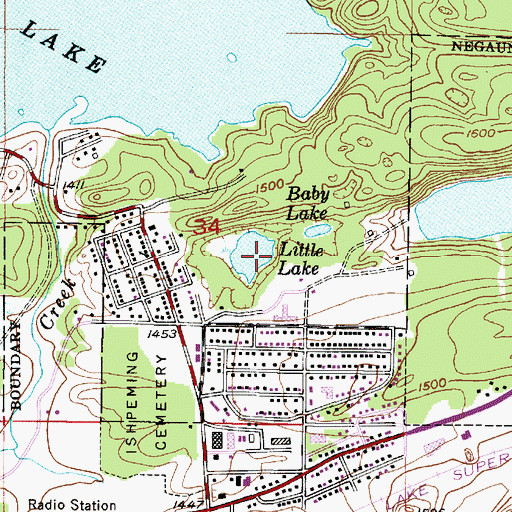 Topographic Map of Little Lake, MI