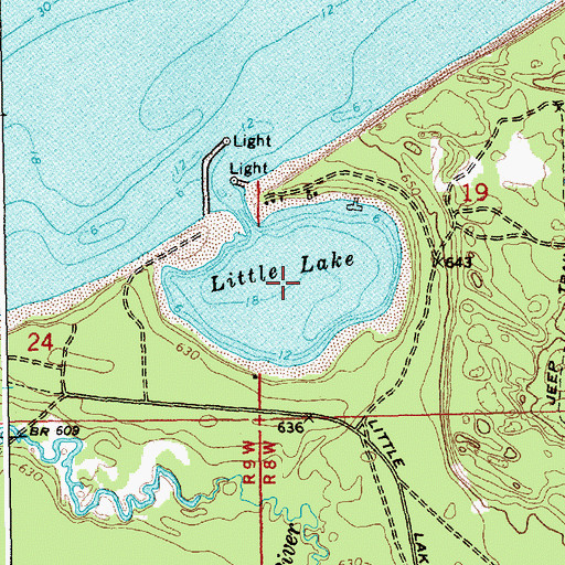 Topographic Map of Little Lake, MI