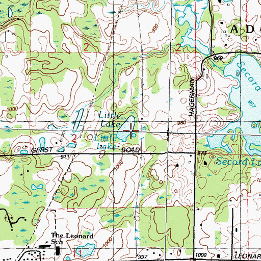 Topographic Map of Little Lake, MI