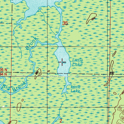 Topographic Map of Little Lake, MI