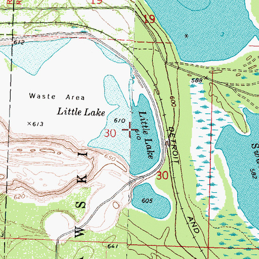 Topographic Map of Little Lake, MI