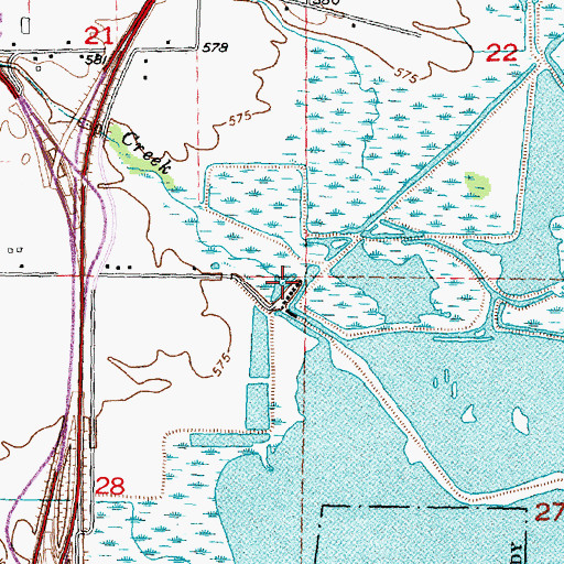 Topographic Map of Little Lake Creek, MI