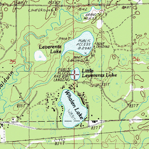 Topographic Map of Little Leverentz Lake, MI