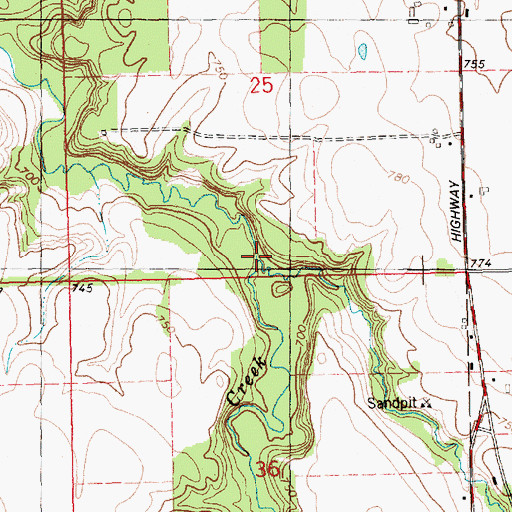 Topographic Map of Little Libhart Creek, MI