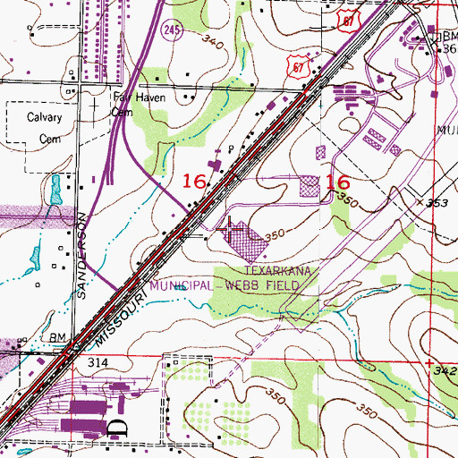 Topographic Map of Airport Industiral Park, AR