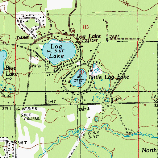 Topographic Map of Little Log Lake, MI