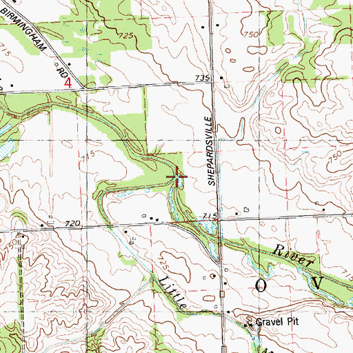 Topographic Map of Little Maple River, MI