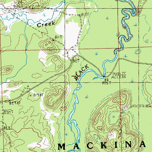 Topographic Map of Little McMasters Creek, MI