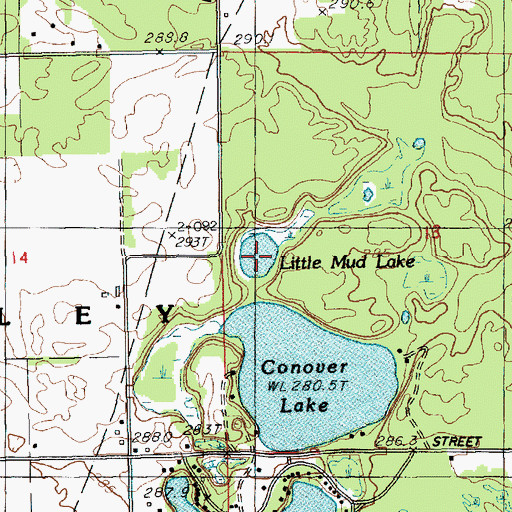 Topographic Map of Little Mud Lake, MI