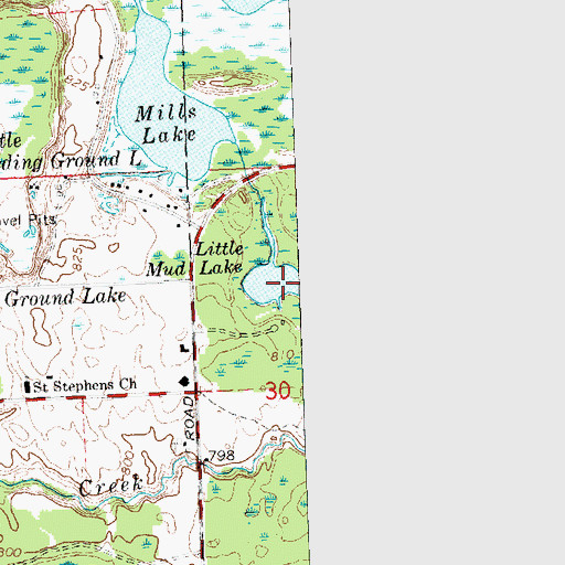 Topographic Map of Little Mud Lake, MI