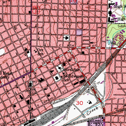 Topographic Map of Beech Street First Baptist Church, AR