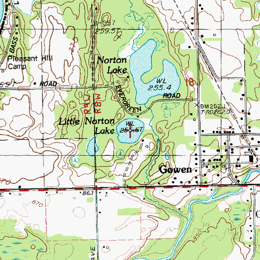 Topographic Map of Little Norton Lake, MI