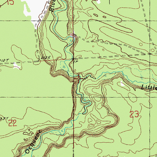 Topographic Map of Little Ocqueoc River, MI