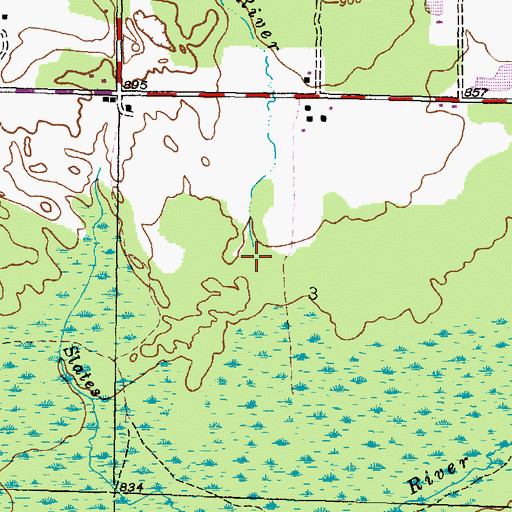 Topographic Map of Little Otter River, MI