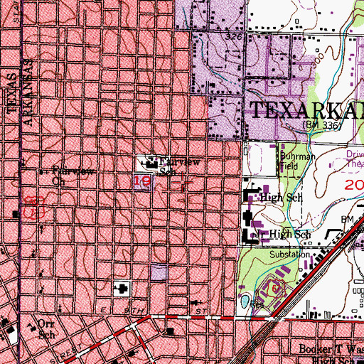 Topographic Map of Bethel Baptist Church, AR