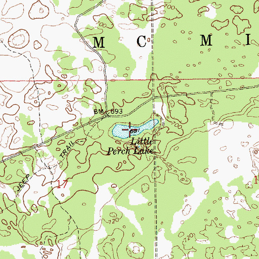 Topographic Map of Little Perch Lake, MI