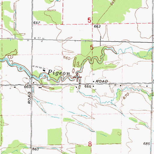 Topographic Map of Little Pigeon River, MI