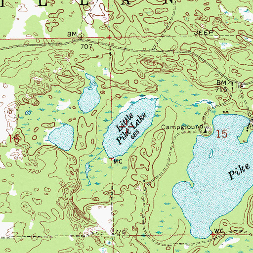 Topographic Map of Little Pike Lake, MI