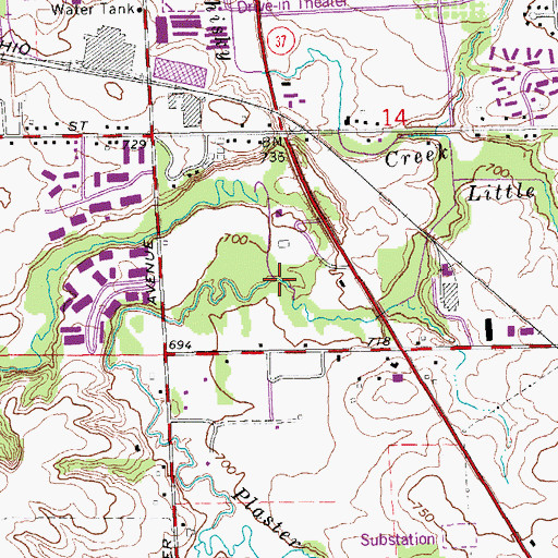 Topographic Map of Little Plaster Creek, MI