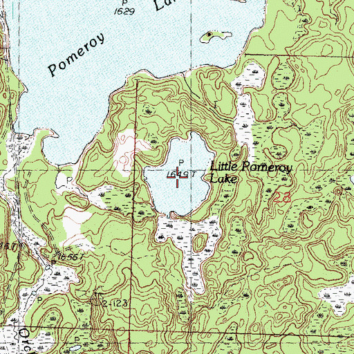Topographic Map of Little Pomeroy Lake, MI