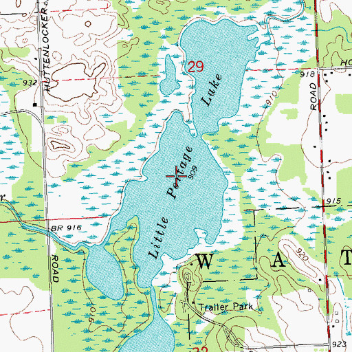 Topographic Map of Little Portage Lake, MI