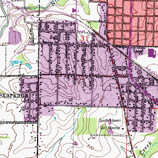 Topographic Map of Bradfield Park, AR