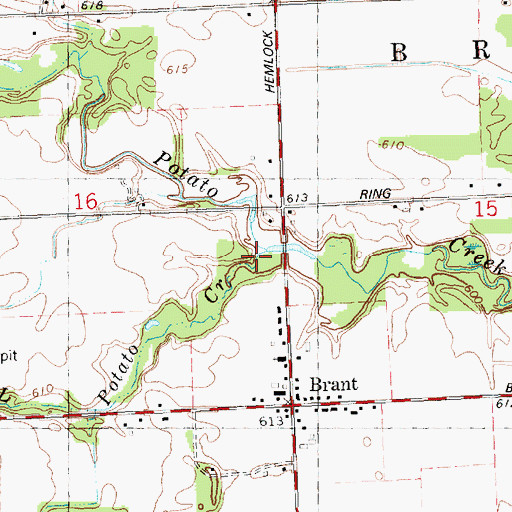 Topographic Map of Little Potato Creek, MI