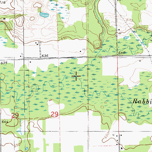 Topographic Map of Little Rabbit River, MI
