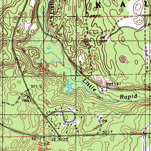 Topographic Map of Little Rapid River, MI