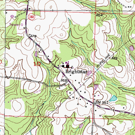 Topographic Map of Bright Star Elementary School, AR
