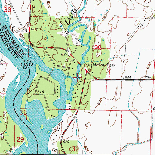 Topographic Map of Little River, MI