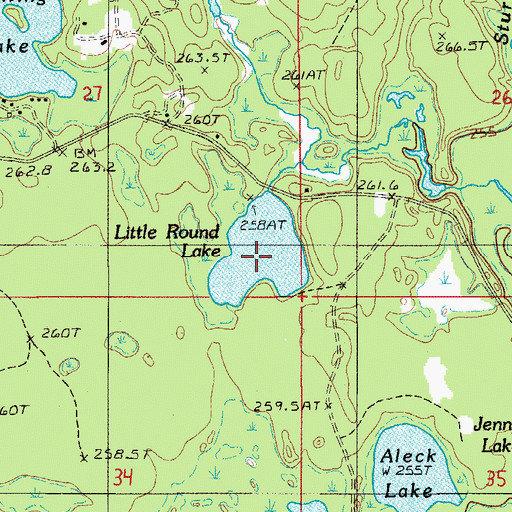 Topographic Map of Little Round Lake, MI