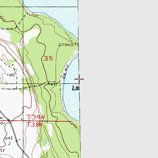 Topographic Map of Little Sand Bay, MI