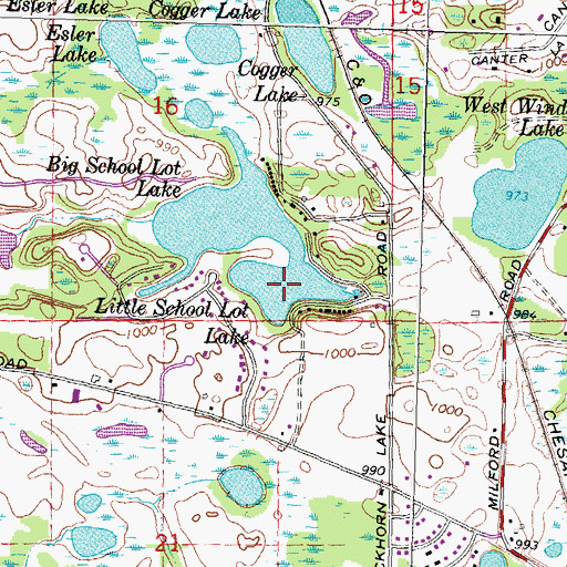 Topographic Map of Little School Lot Lake, MI