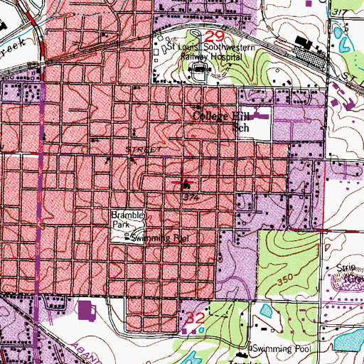 Topographic Map of Calvary Baptist Church, AR