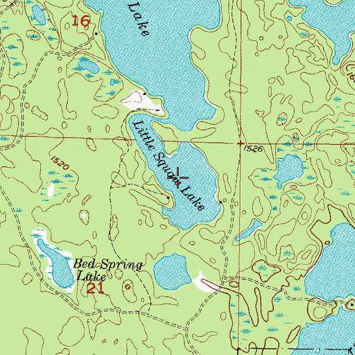 Topographic Map of Little Squaw Lake, MI